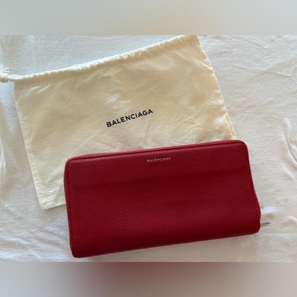 Balenciaga Red Zip Wallet - Picture 1 of 16